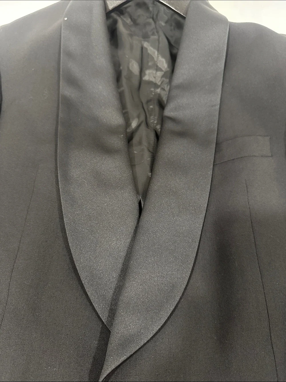 Pierre Cardin Black Satin Shawl Collar Tuxedo Jacket & Trousers